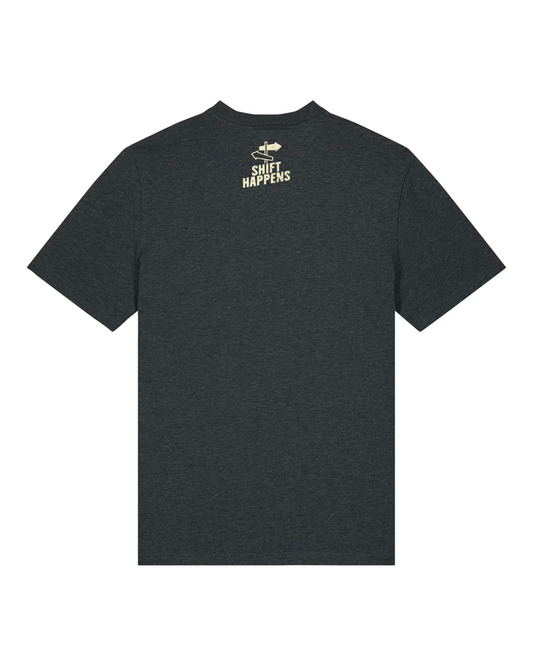 Shift Happens Organic Tee - Dark Heather Grey