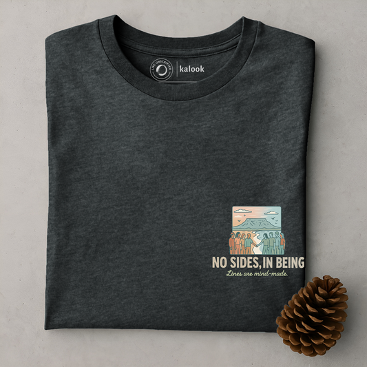 No Sides in Being Organic Tee - Dark Heather Grey
