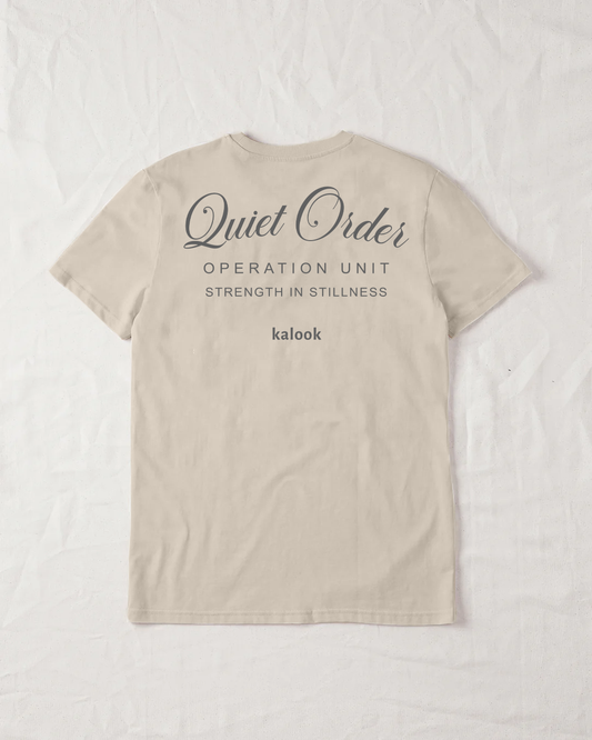 Quiet Order Organic Tee - Natural Raw