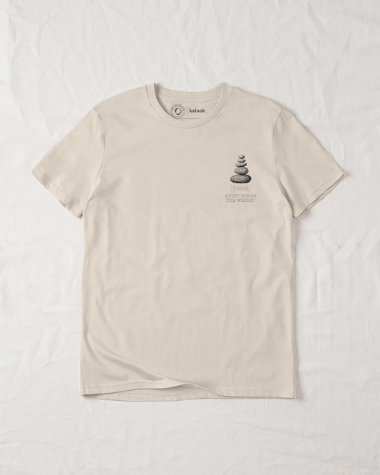 Quiet Holds The Weight Organic Tee - Natural Raw