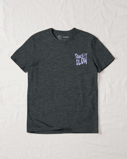 Take It Slow Organic Tee - Dark Heather Grey