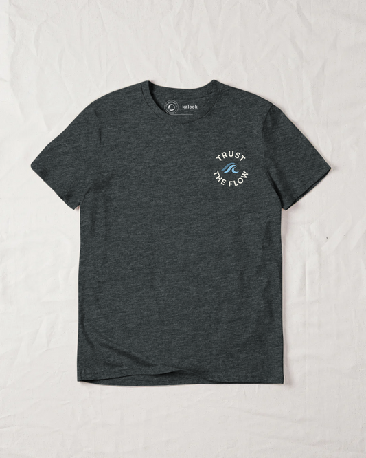 Trust The Flow Organic Tee - Dark Heather Grey
