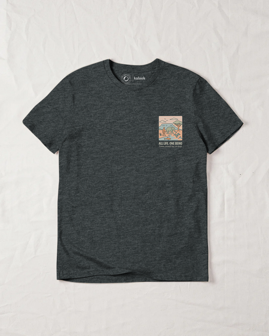 All Life. One Being Organic Tee - Dark Heather Grey