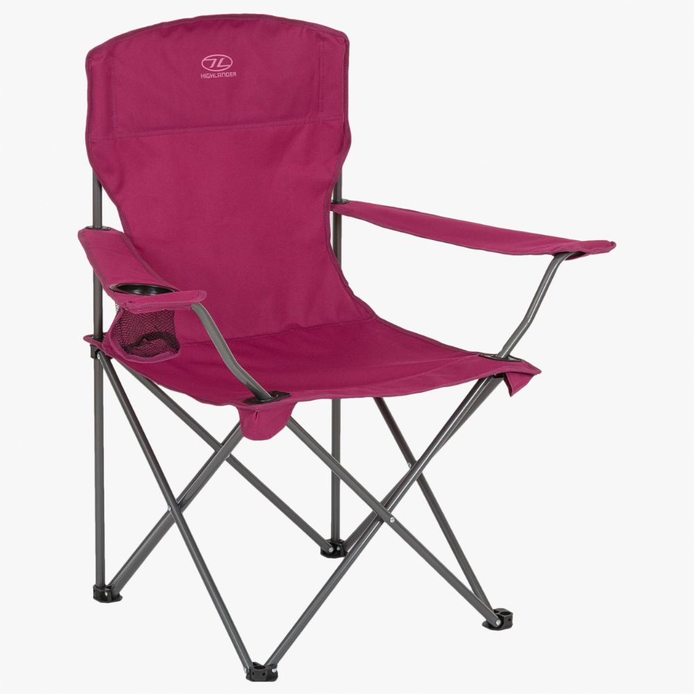 Berry Edinburgh camping chair with armrests and cup holder.