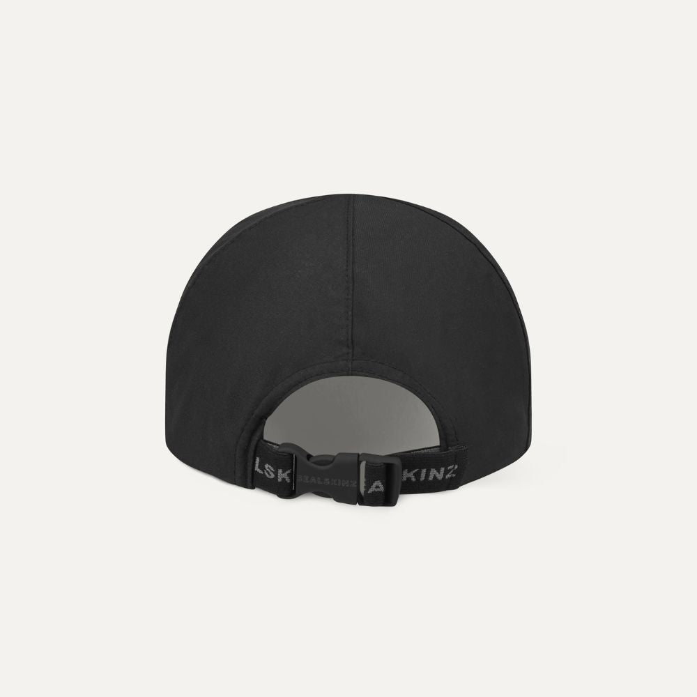 Back View Of Black Waterproof All Weather Cap