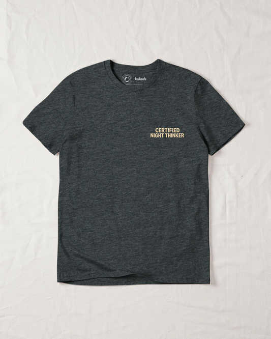 Certified Night Thinker Organic Tee - Dark Heather Grey