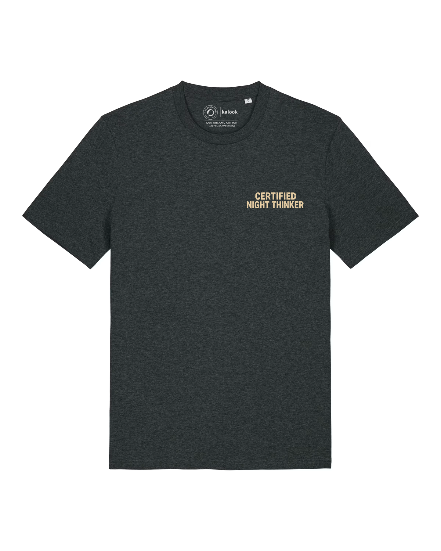 Certified Night Thinker Organic Tee - Dark Heather Grey