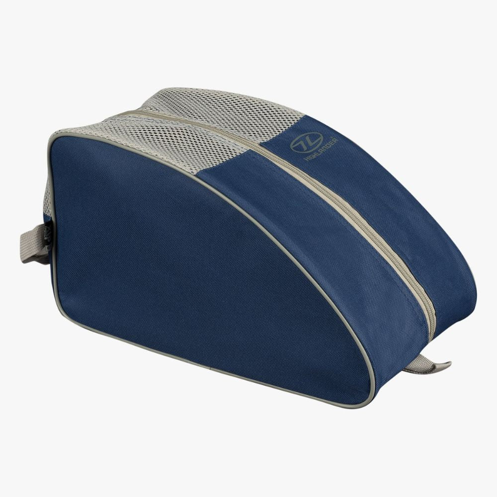 A Navy Highlander Breather Boot Bag with mesh ventilation panel.
