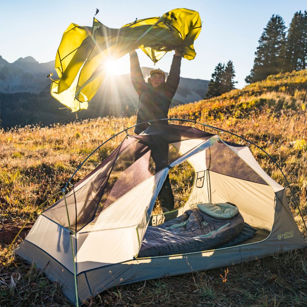 Hornet OSMO Ultralight Backpacking Tent set up in nature – durable and lightweight tent for backpacking trips