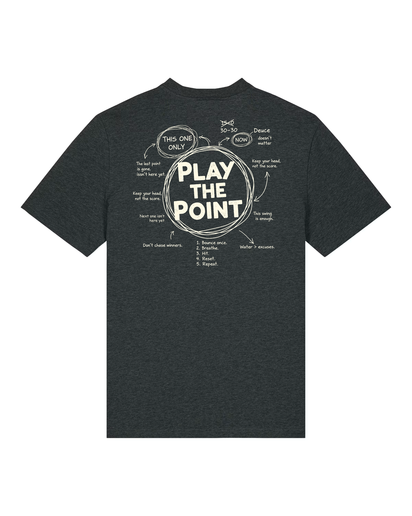 Play The Point Organic Tee - Dark Heather Grey