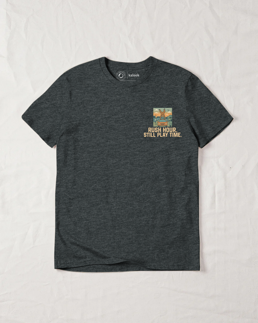 Rush Hour. Still Playtime Organic Tee - Dark Heather Grey