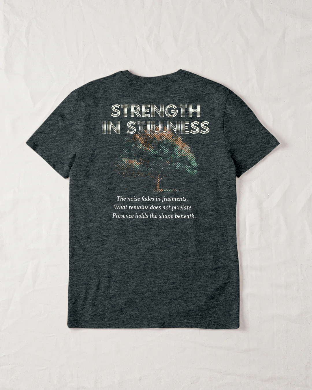 Strength in Stillness Organic Tee - Dark Heather Grey