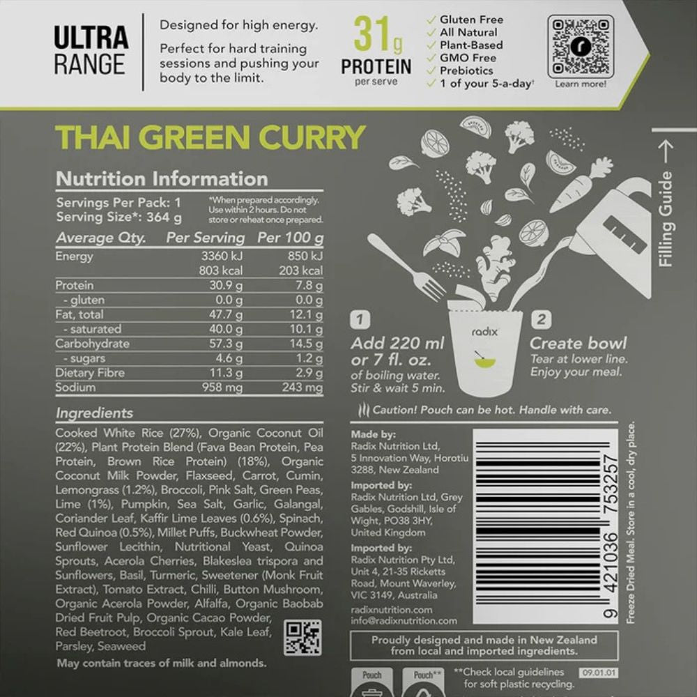 Radix Ultra Meals – easy-to-prepare nutritious meals for camping and outdoor activities
