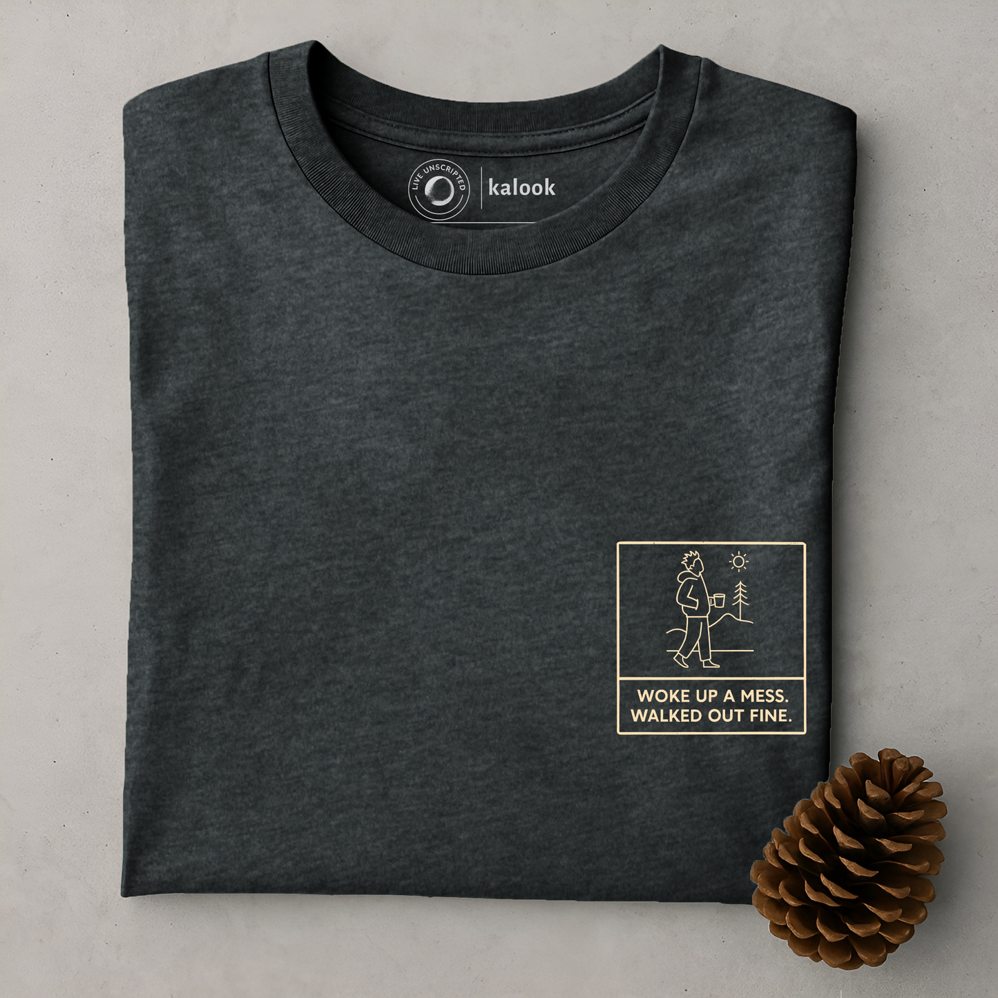 Woke Up a Mess Organic Tee - Dark Heather Grey