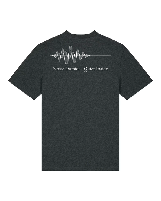 Noise Outside. Quiet Inside Organic Tee - Dark Heather Grey