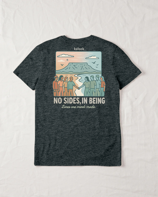 No Sides in Being Organic Tee - Dark Heather Grey