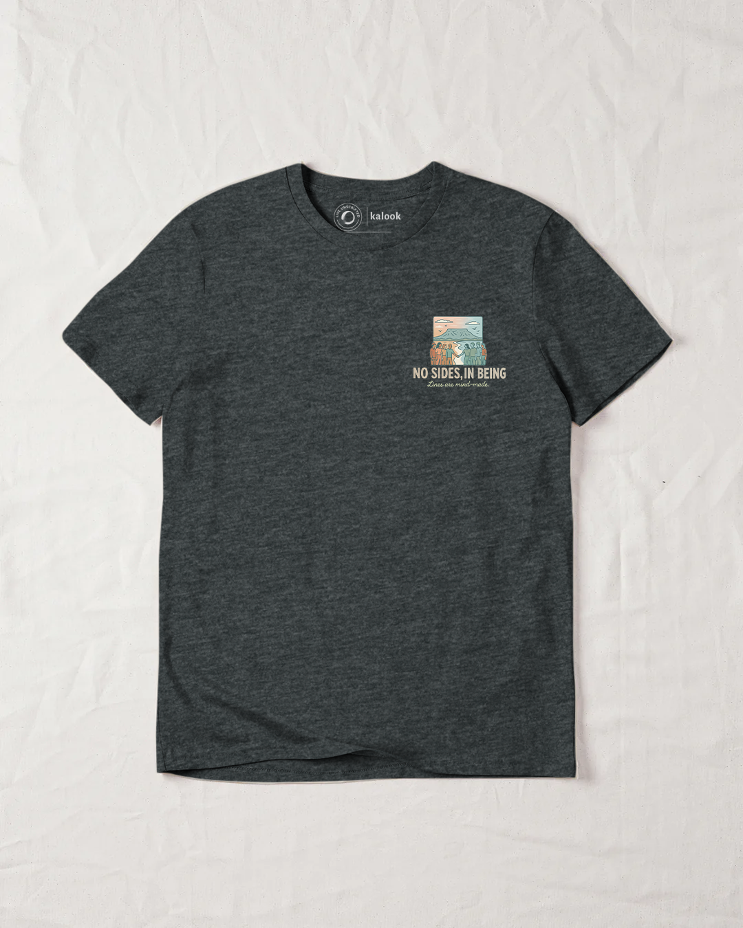No Sides in Being Organic Tee - Dark Heather Grey