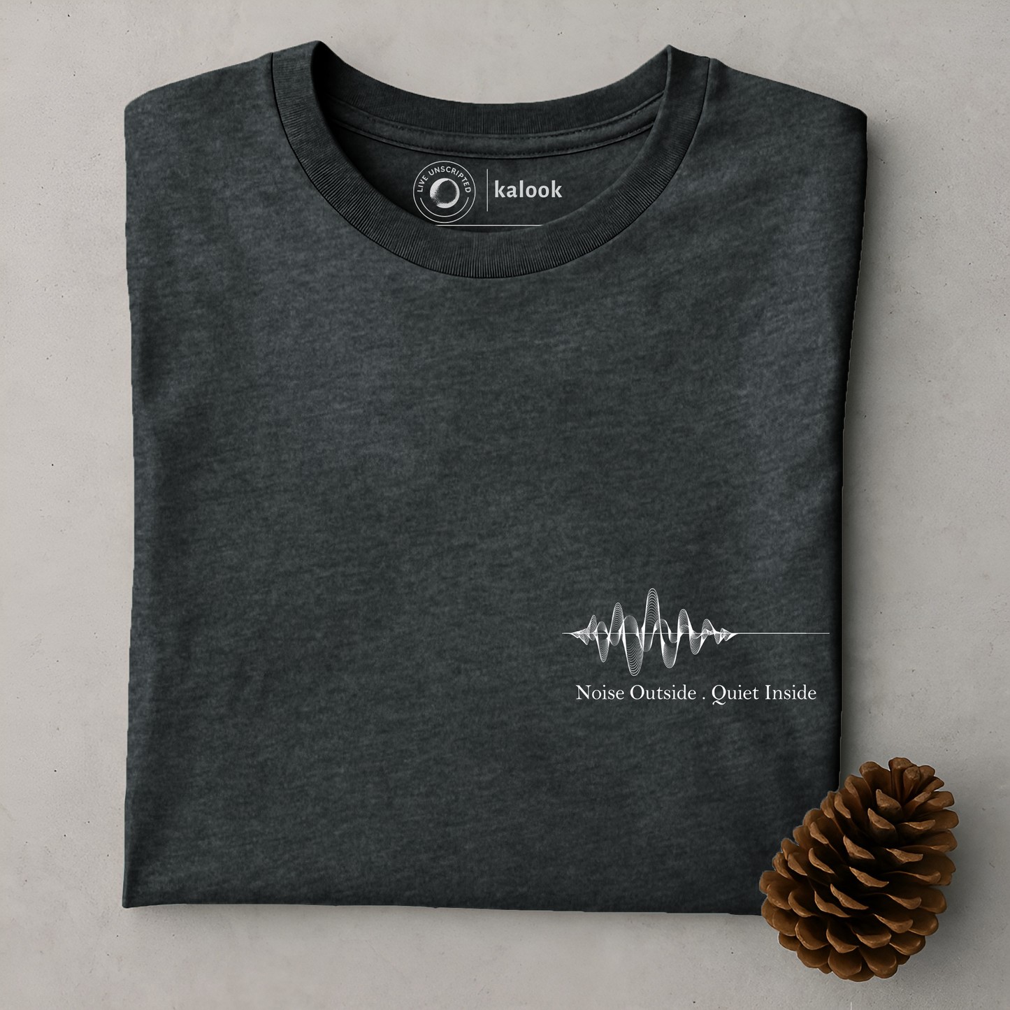 Noise Outside. Quiet Inside Organic Tee - Dark Heather Grey