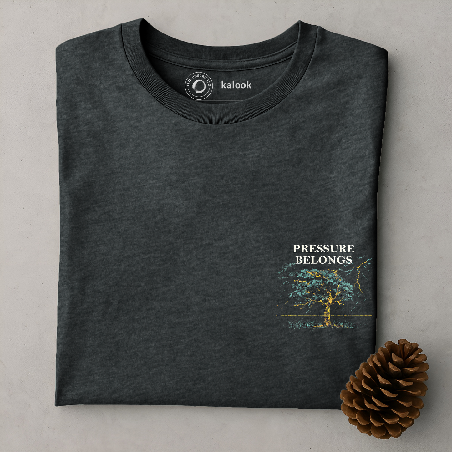 Pressure Belongs Organic Tee - Dark Heather Grey