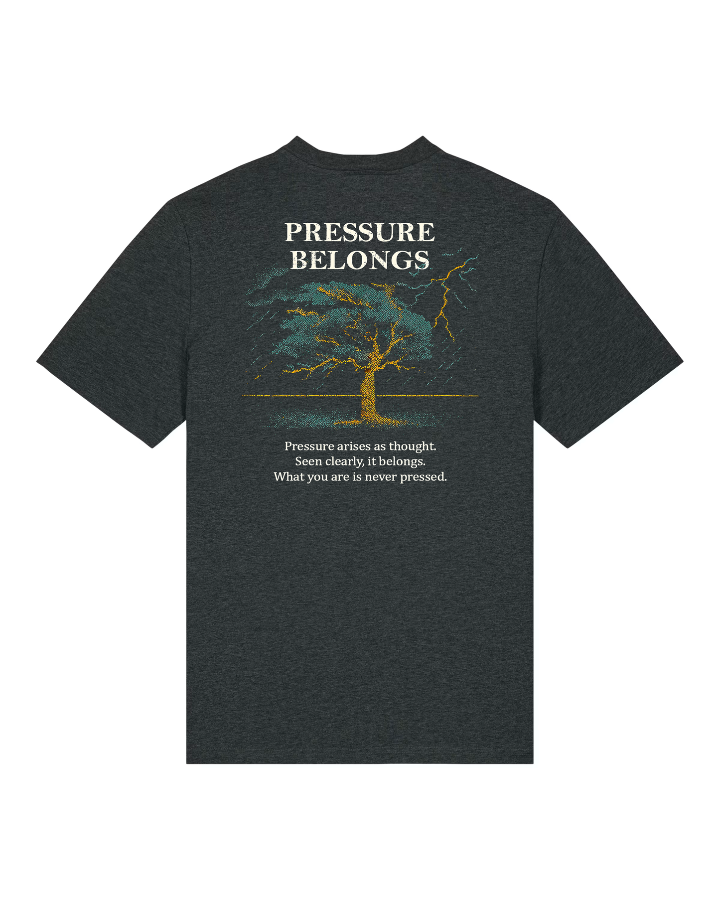 Pressure Belongs Organic Tee - Dark Heather Grey