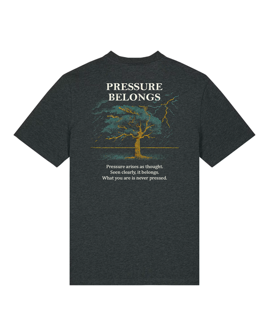 Pressure Belongs Organic Tee - Dark Heather Grey