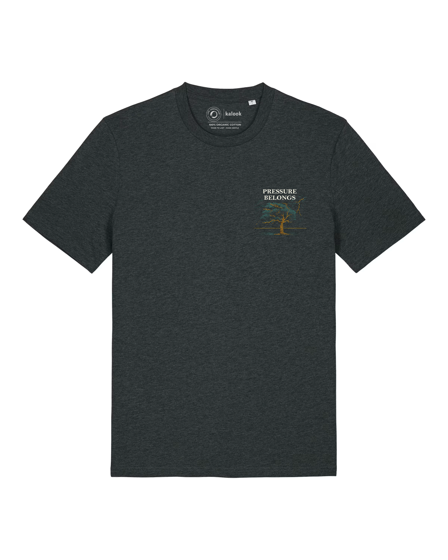 Pressure Belongs Organic Tee - Dark Heather Grey