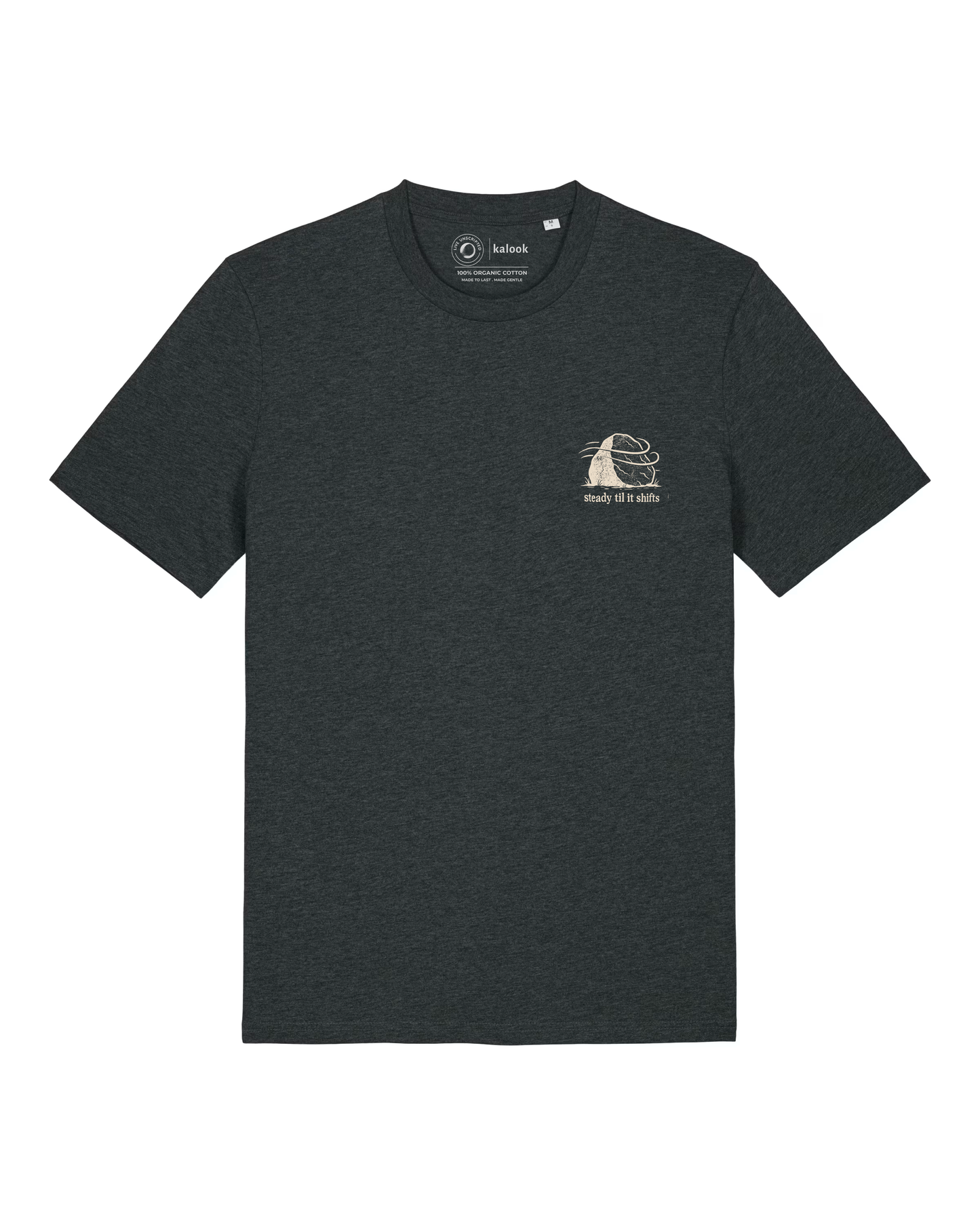 Steady Til It Shifts Organic Tee - Dark Heather Grey