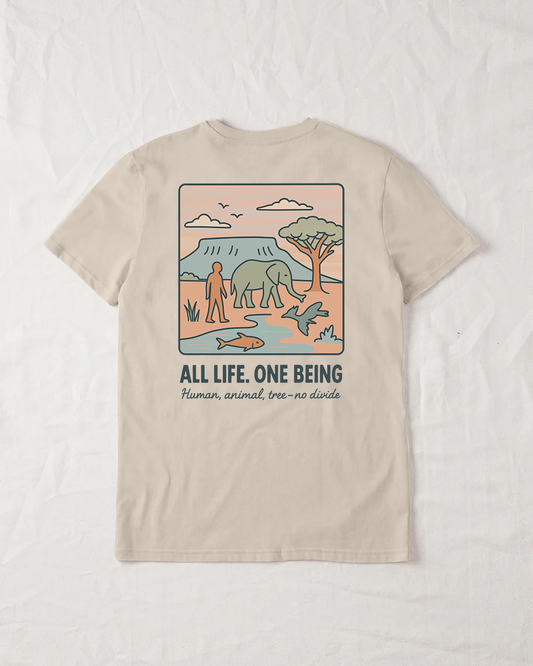 All Life. One Being Organic Tee - Natural Raw