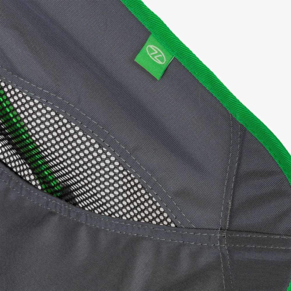 Close-up of the breathable mesh back panel on a Highlander Ayr Folding Camping Chair.