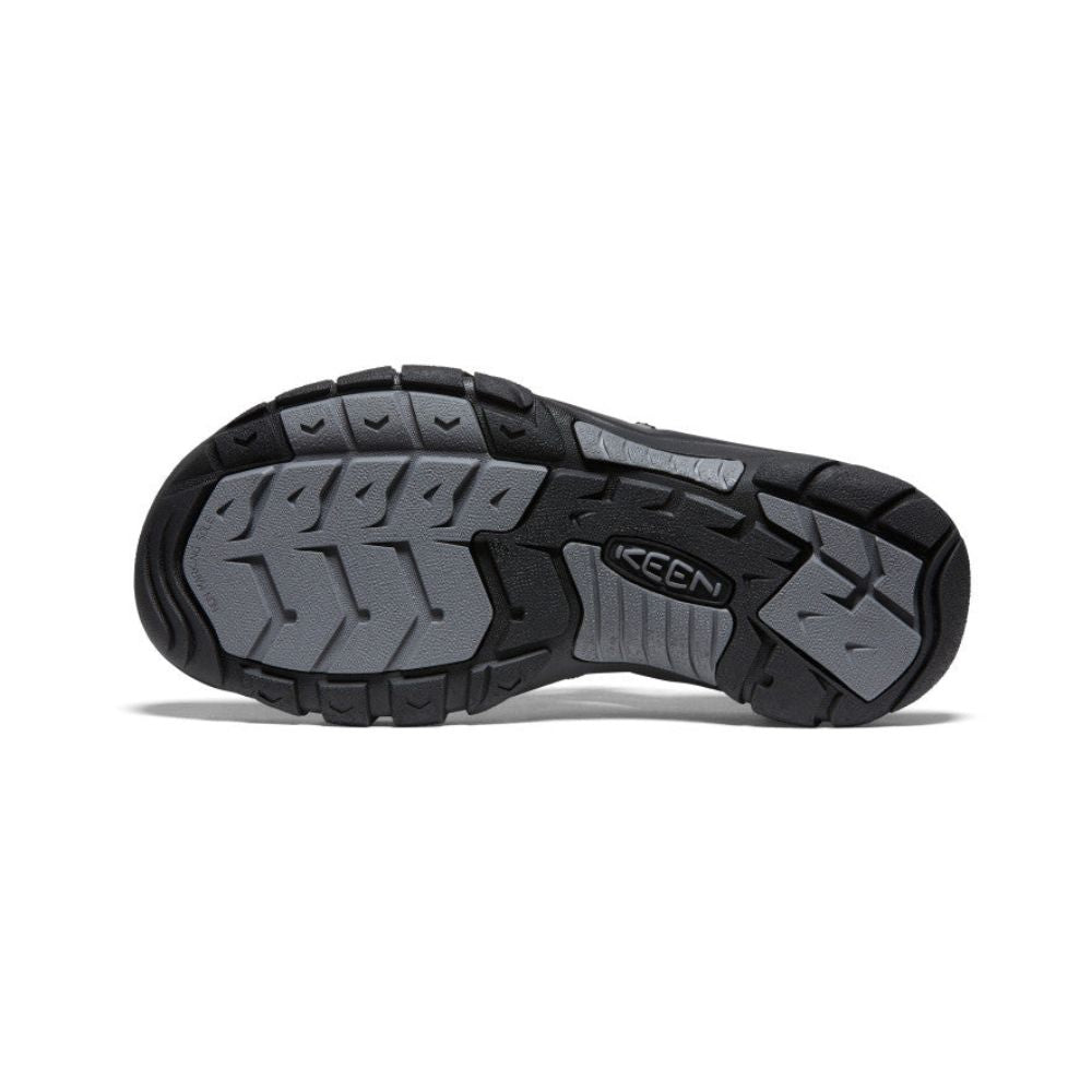 Outsole view of black steel grey men's Newport H2 sandal.