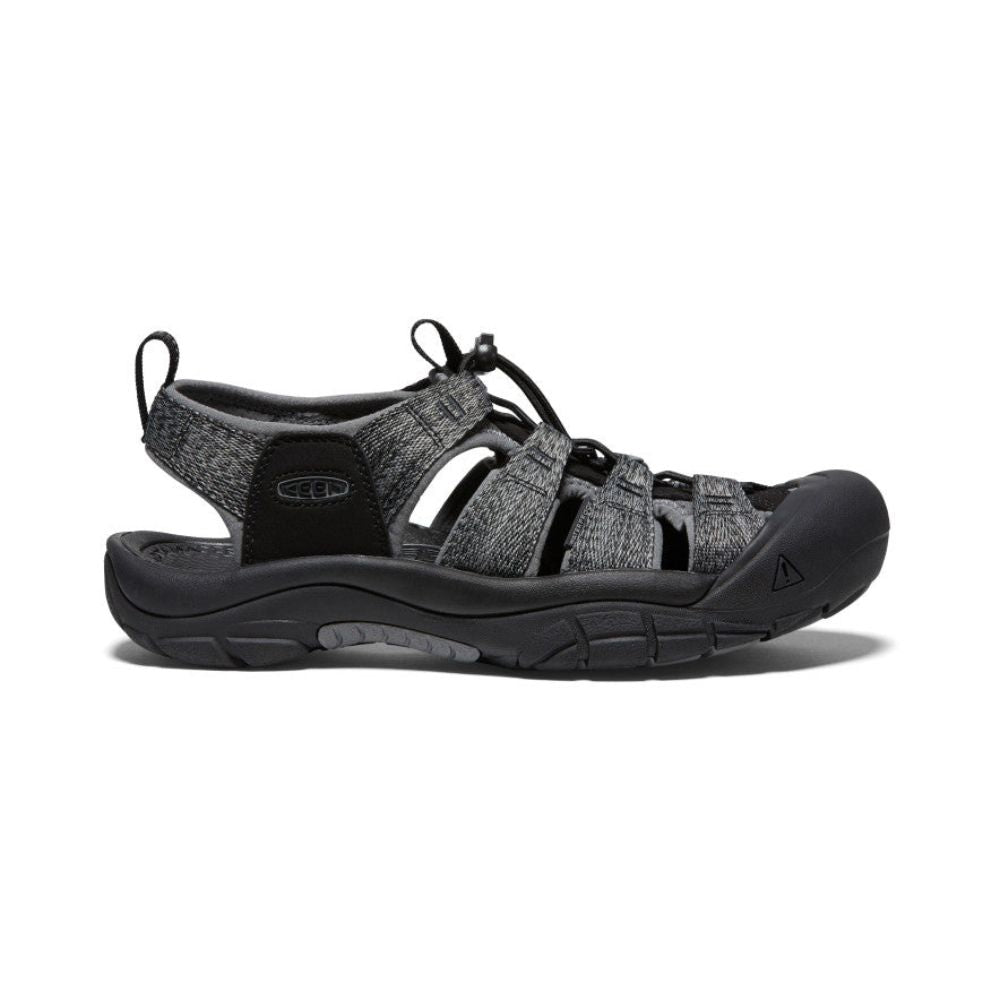 Side profile of black steel grey men's Newport H2 sandal.