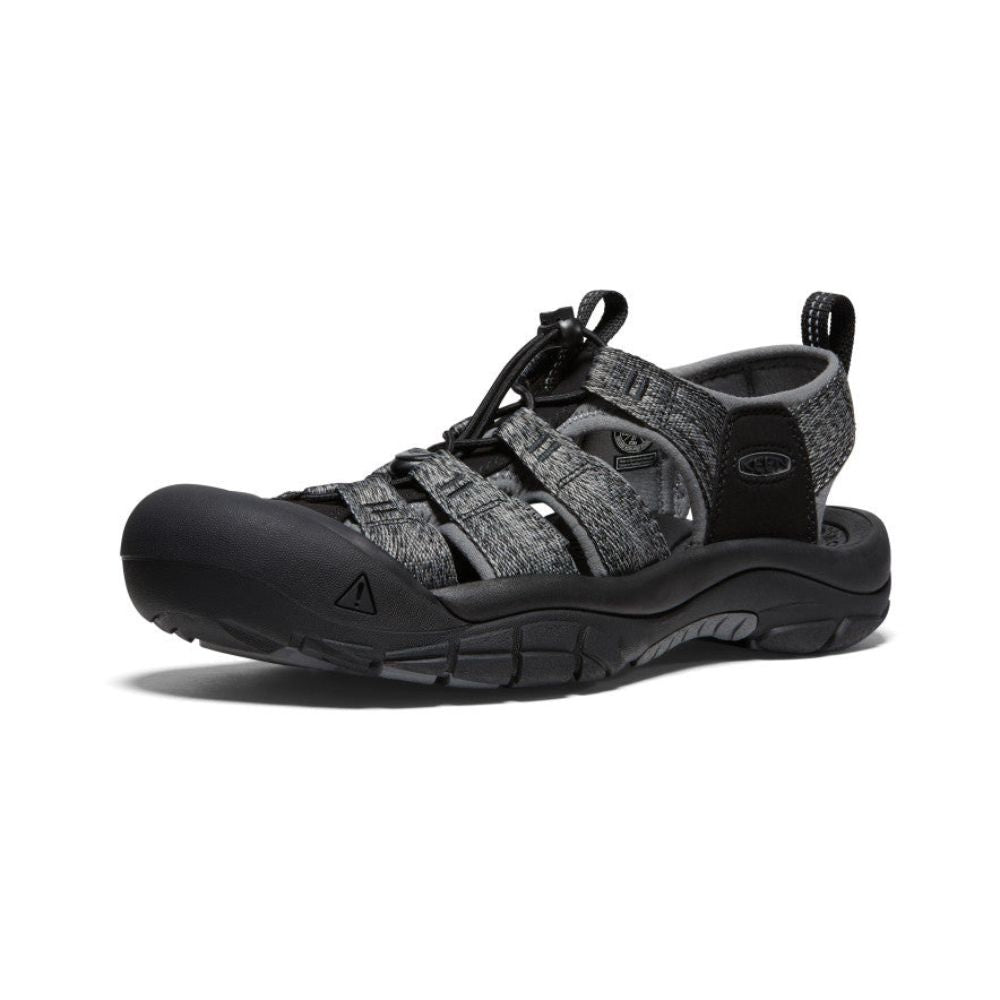 Side view of black steel grey men's Newport H2 sandal.