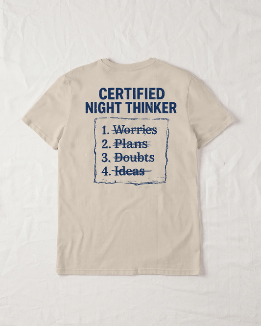 Certified Night Thinker Organic Tee - Natural Raw