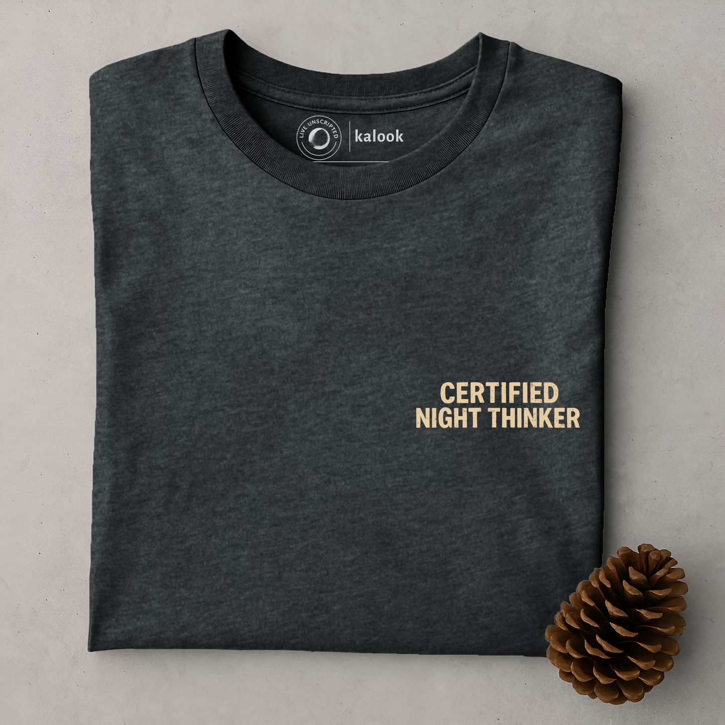 Certified Night Thinker Organic Tee - Dark Heather Grey