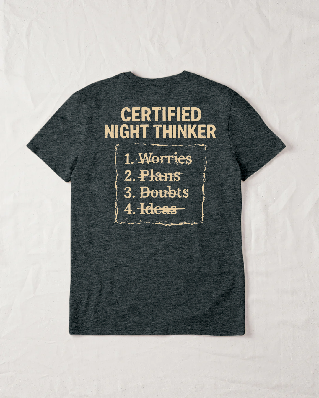Certified Night Thinker Organic Tee - Dark Heather Grey