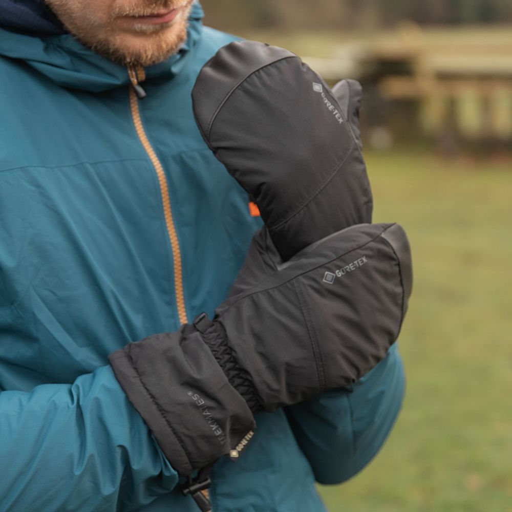 Chamonix GTX Mitt being worn in an outdoor setting.