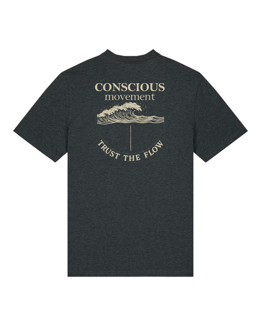 Trust the Flow Organic Tee - Dark Heather Grey