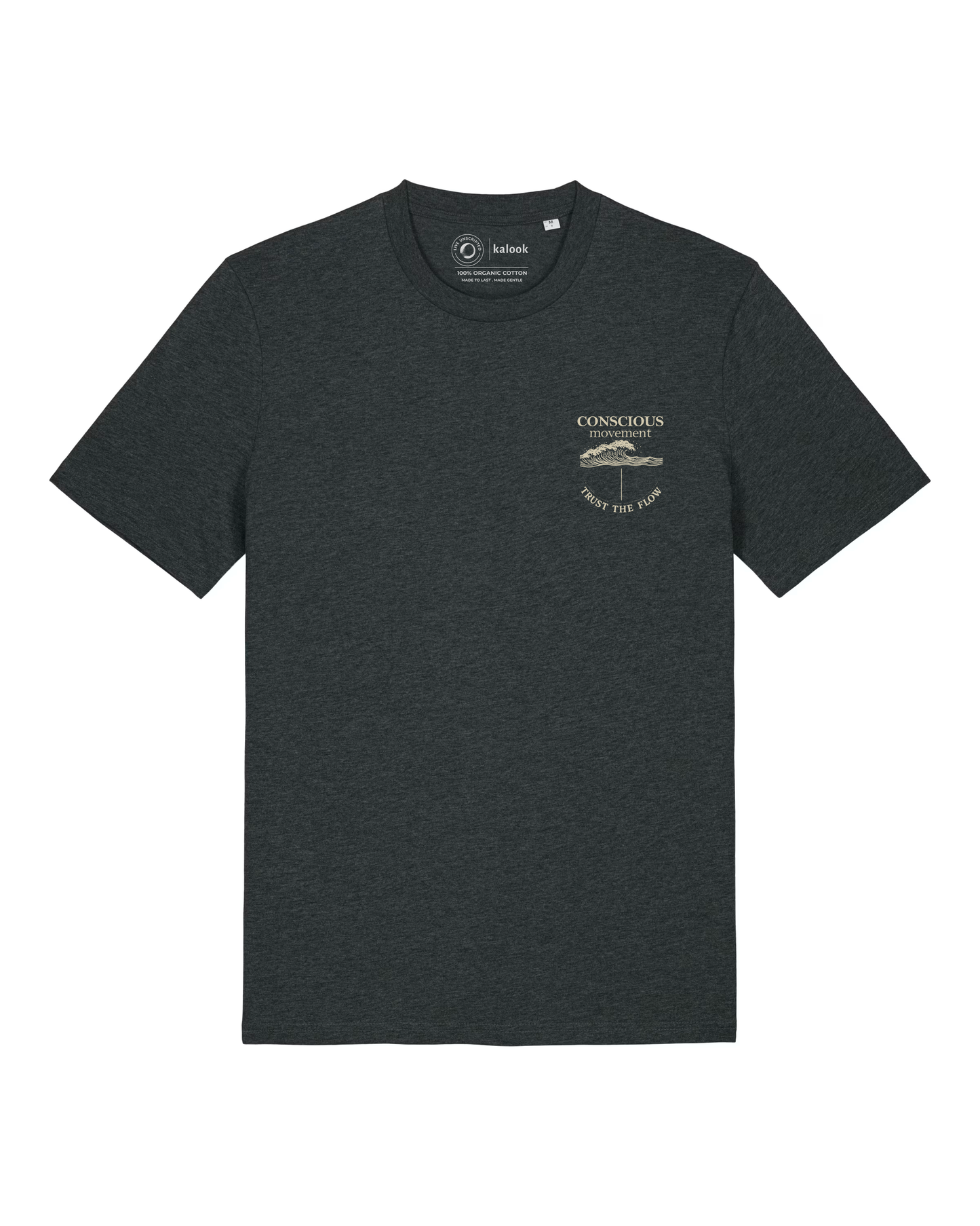 Trust the Flow Organic Tee - Dark Heather Grey