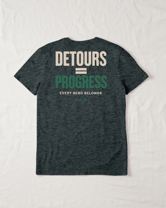 Detours = Progress Organic Tee - Dark Heather Grey