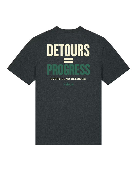 Detours = Progress Organic Tee - Dark Heather Grey