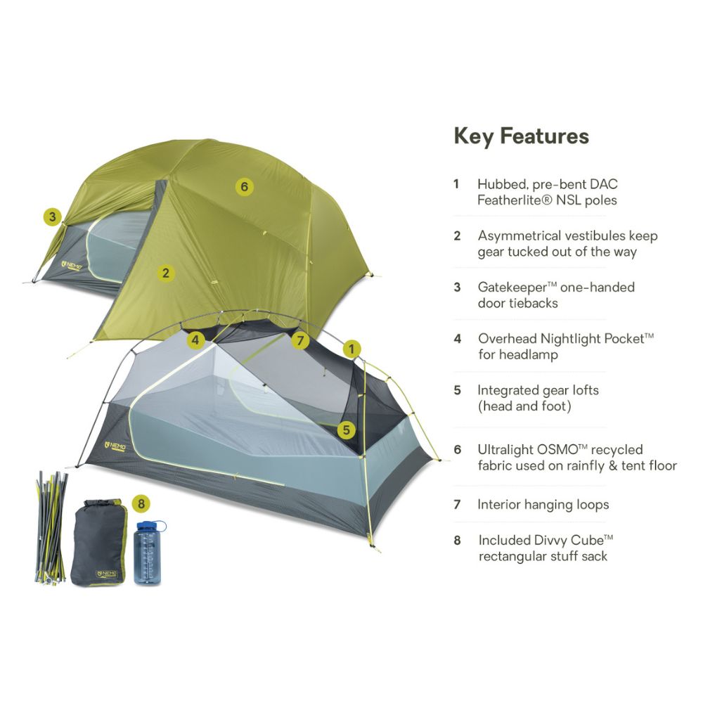 Ultralight OSMO Backpacking Tent set up in nature – lightweight, water-resistant tent ideal for outdoor adventures