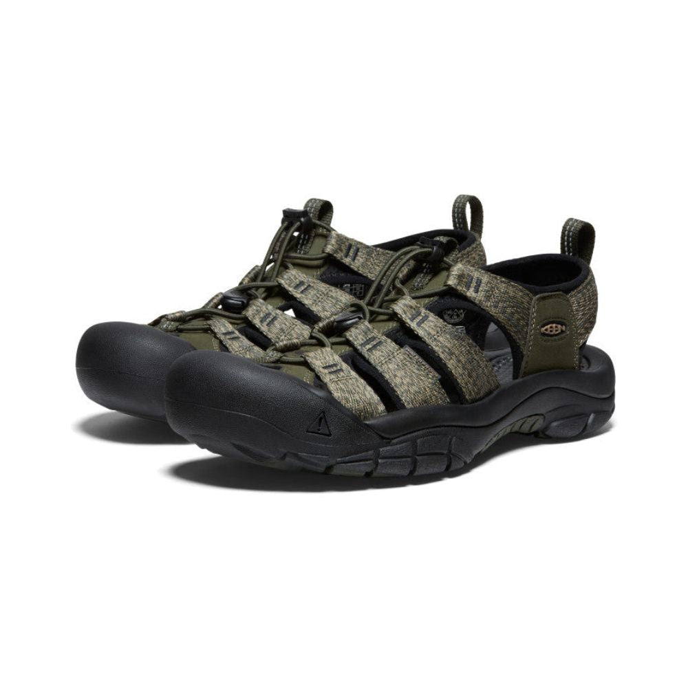 Angled view of forest night black men's Newport H2 sandal.