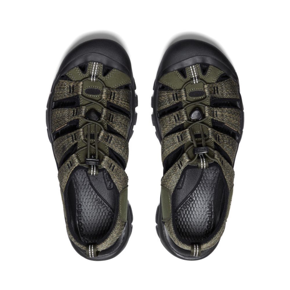 Top view of forest night black men's Newport H2 sandal.