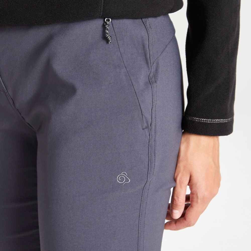 Closeup of pocket detailing on Kiwi Pro II Trouser in graphite.