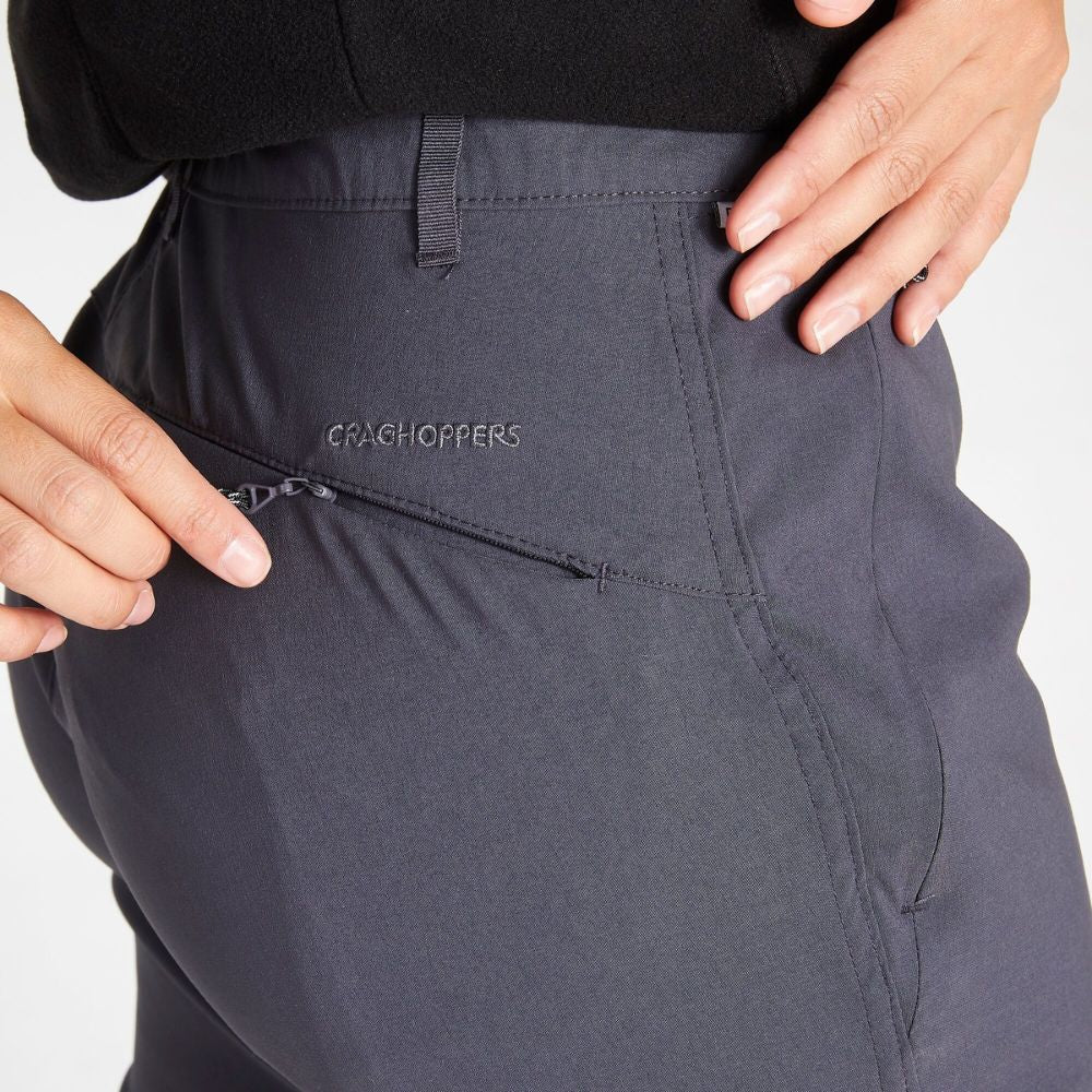 Back zip detail on Kiwi Pro II Trouser in graphite.