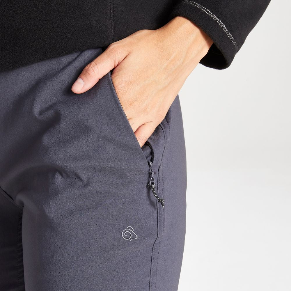 Closeup of side pocket on Kiwi Pro II Trouser in graphite.