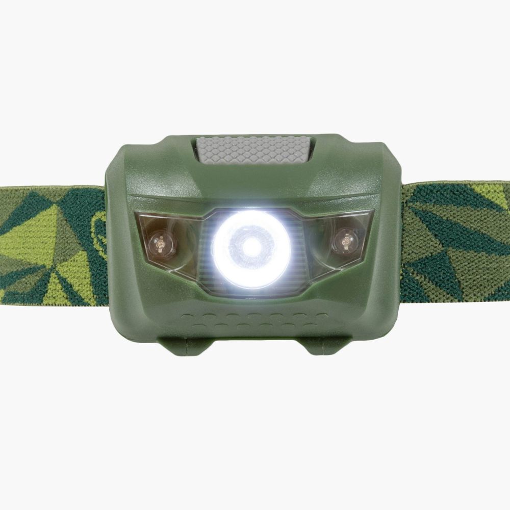 Mizar Head Torch illuminated with white light.