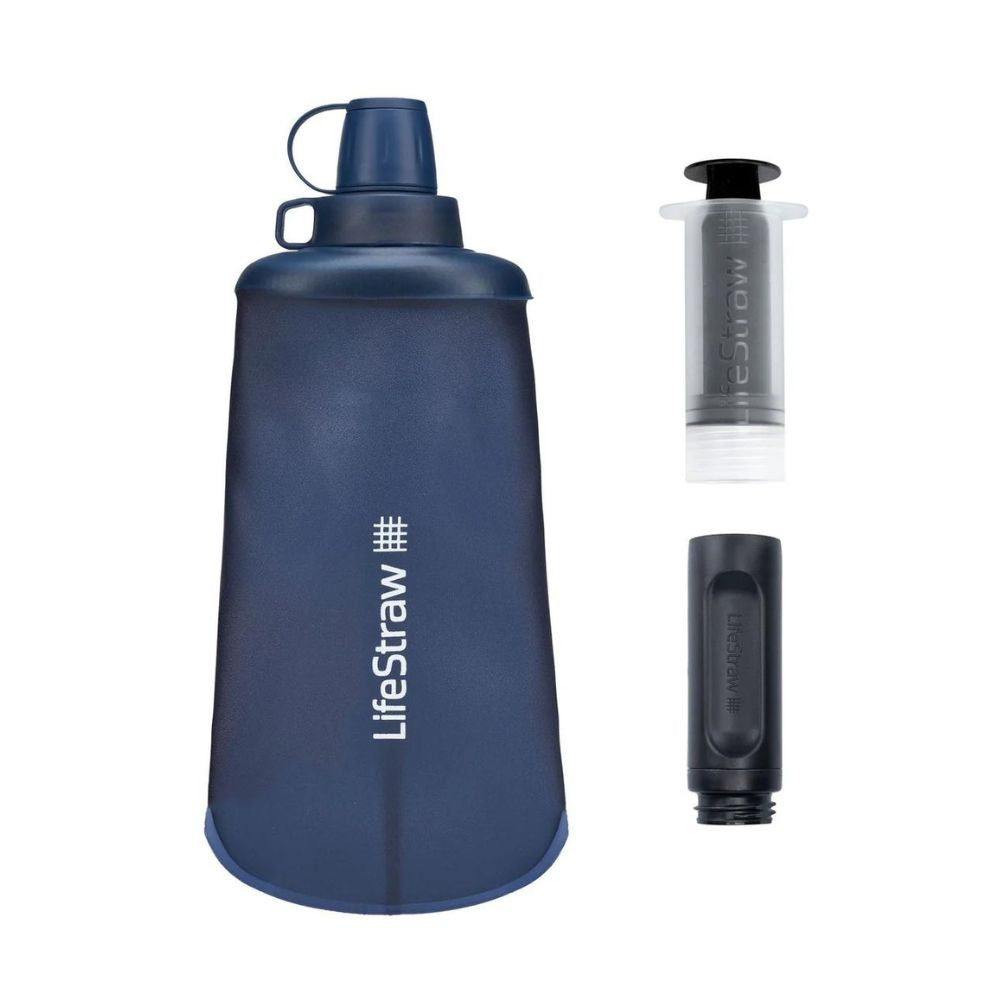 Peak Series Collapsible Squeeze Bottle with Filter – portable and collapsible water bottle ideal for outdoor activities