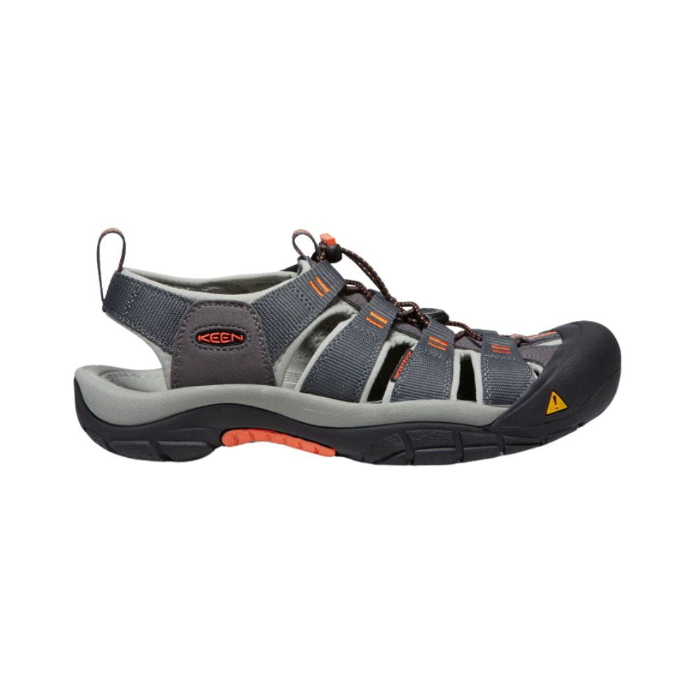 Side profile of Men's Newport H2 sandal in magnet/nasturtium.