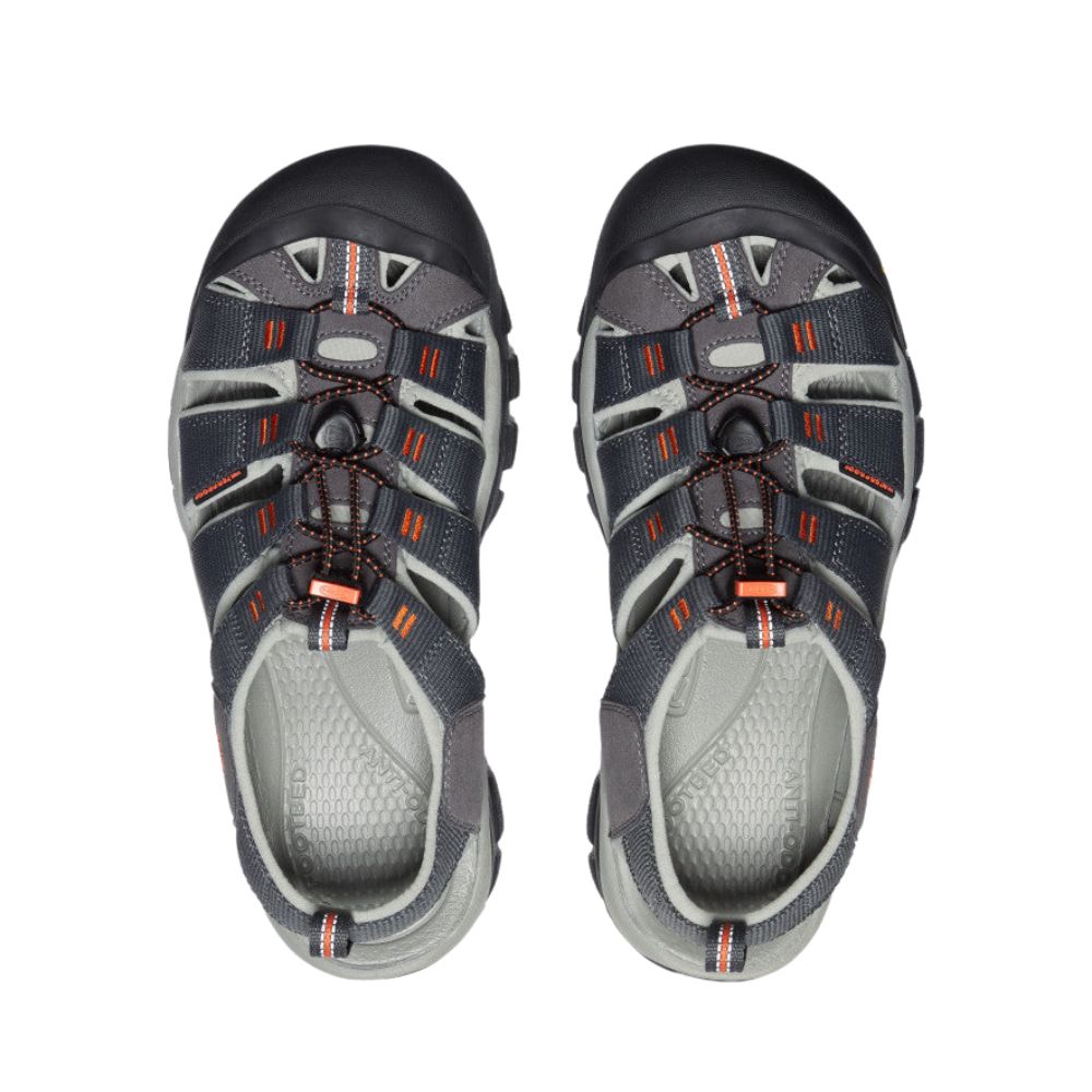 Top view of Men's Newport H2 sandal in magnet/nasturtium.